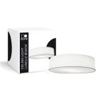D'Lite Plafonnier Lunelle 50cm Textile Blanc | Convient pour 3x E27 