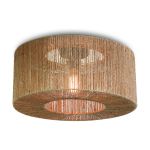 Good&Mojo Plafonnier Iguazu Textile Brun S | Convient pour 1x E27 
