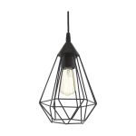 Eglo Suspension Luminaire Tarbes Noir | IP20 - Convient pour 1x E27 