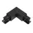 Connecteur triphasé d'angle Terre externe 90D - Noir