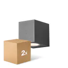 Pack duo D'Lite Applique Murale Vrebos Aluminium Noir | Convient pour 1x GU10